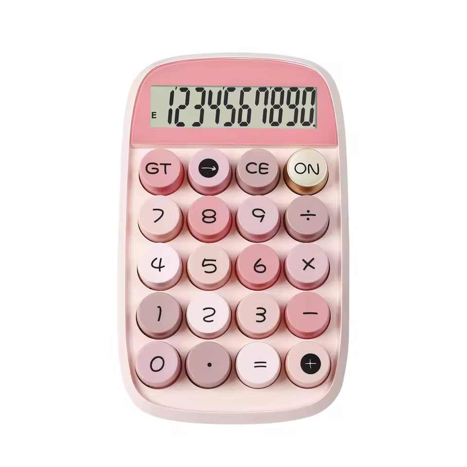 10 Digits Kawaii Colorful Buttons Electronic Calculator Battery Powered Scientific Calculator Plastic Desktop Calculator