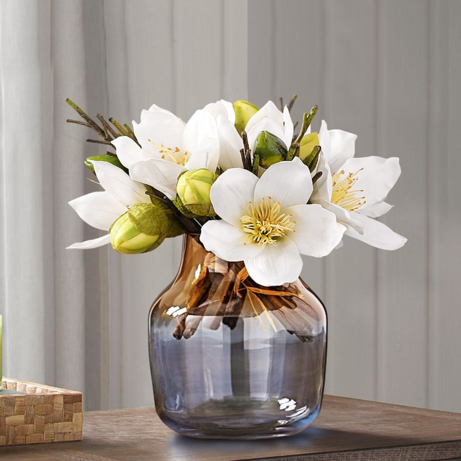 Glass Vase Home Decor by Mouth Blown Glassware Flowers Vases