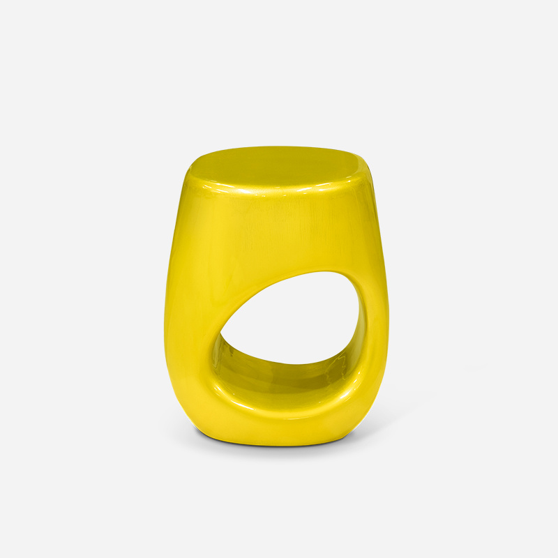China Foshan Furniture Manufacturer Italian Brand Modern Minimalist Luxury Erosion Citrine Stool Affordable Price
