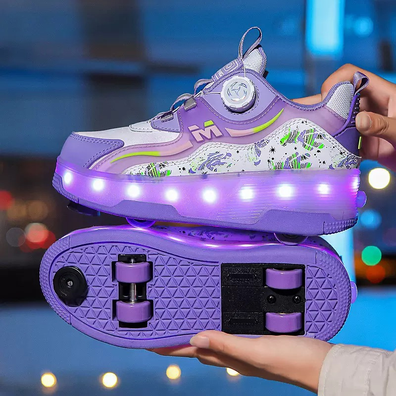 Manufacturers Direct Luminous Kid Running Shoes with Light Roller Skates for Men and Women LED Kid Roller Skate Shoes