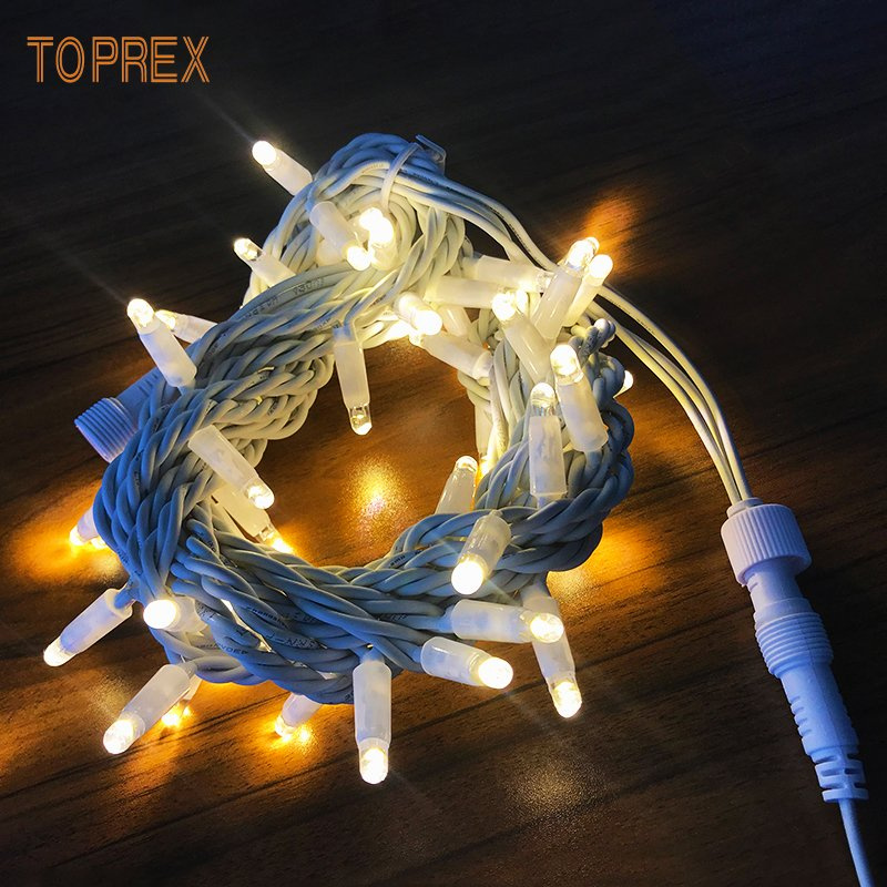 Xmas Decorations Cheap Feather Fairy Lights IP65 Rubber Cable Blister Connectable Backyard Vintage String Lights