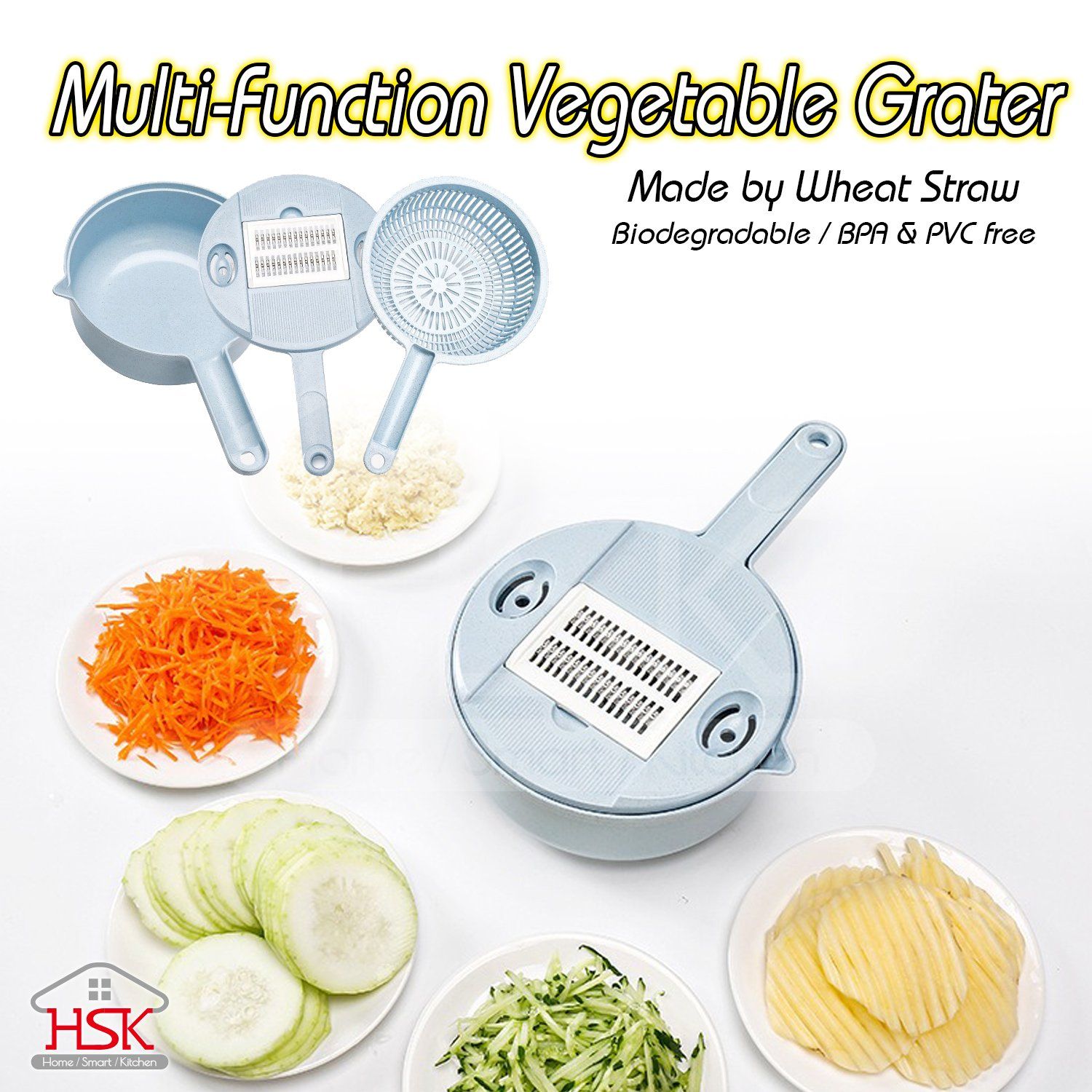 Wheat Straw Multi-Function Grater Set 12 in 1