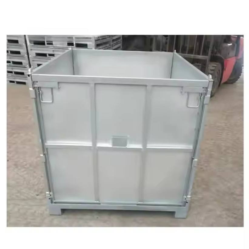 Collapsible Storage Space Saving Design Durable Construction Easy to Assemble Metallic Folded Bins