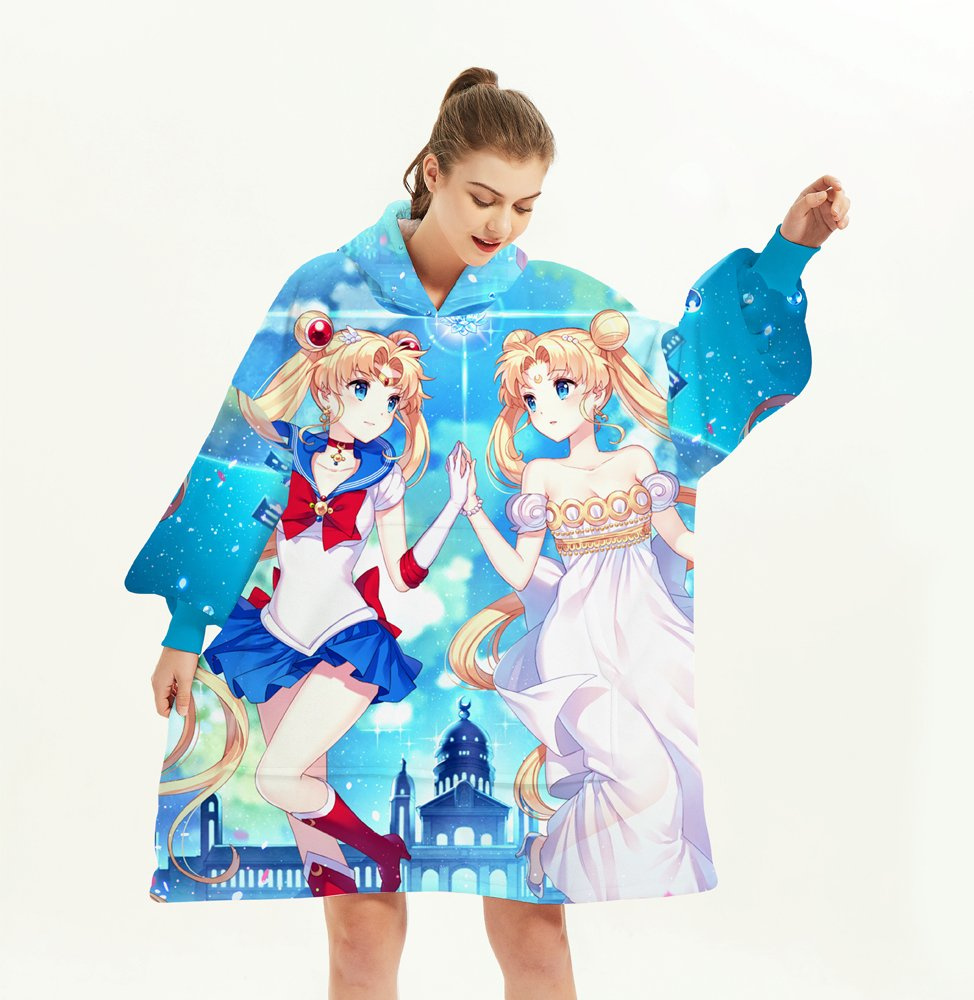 Original Sherpa Wearable Blanket Hoodie One Big Size Fits All Oversized Hooded Sweatshirt Blankets