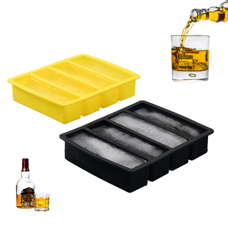 Rectangle Silicone Thin Ice Cube Tray Molds Fruit Popsicle Ice Mold For Wine Bar Drinking Dropship