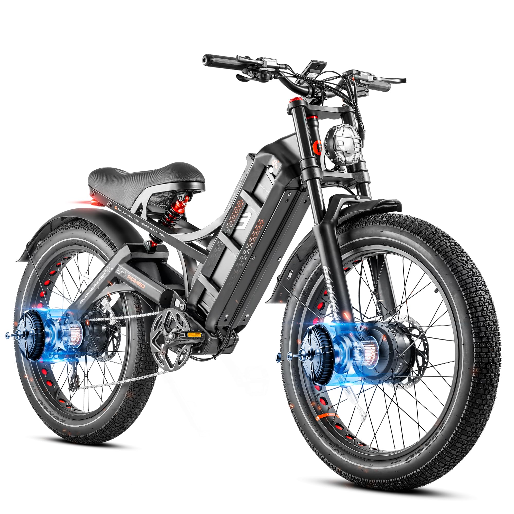 Retail Romeo Pro 2 Eahora Customize Power 26 * 4.0 Popular E Bike Electric Bicycle With Led Light E Bicycle
