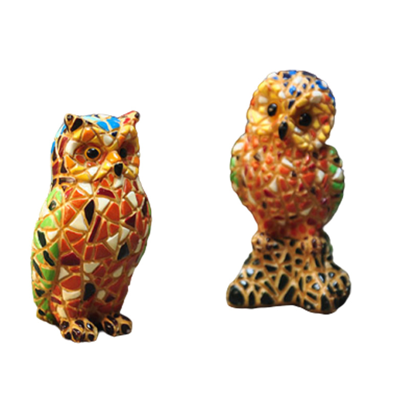 Latest Design Outside Figurine of Mosaic Owl Resin Crafts
