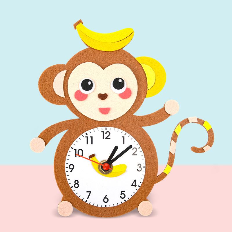 DIY Montessori Art Crafts Kids Cognitive Clock Toys Children Early Preschool Gifts