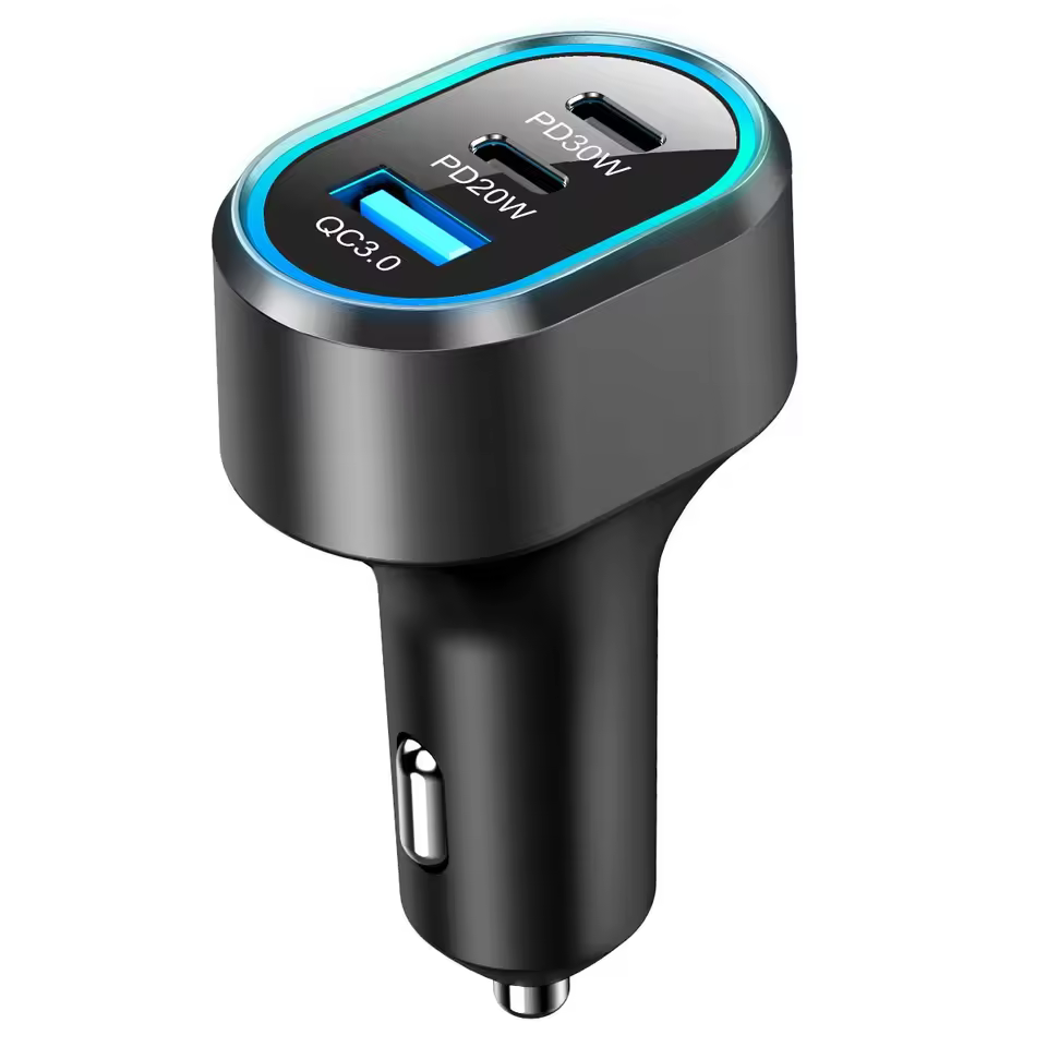 Hy2024 New Arrival 68w Qc3.0 Usb Pd50w 3 Port Car Charger 12-24v Cigarette Socket Lighter Fast Charger With 1 Year Warranty