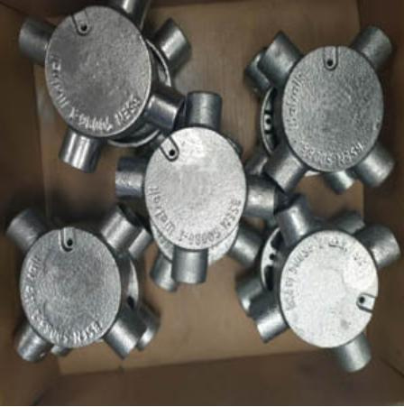 BS4568/En61386 Malleable Iron 32mm Intersection Boxes Four Way Steel