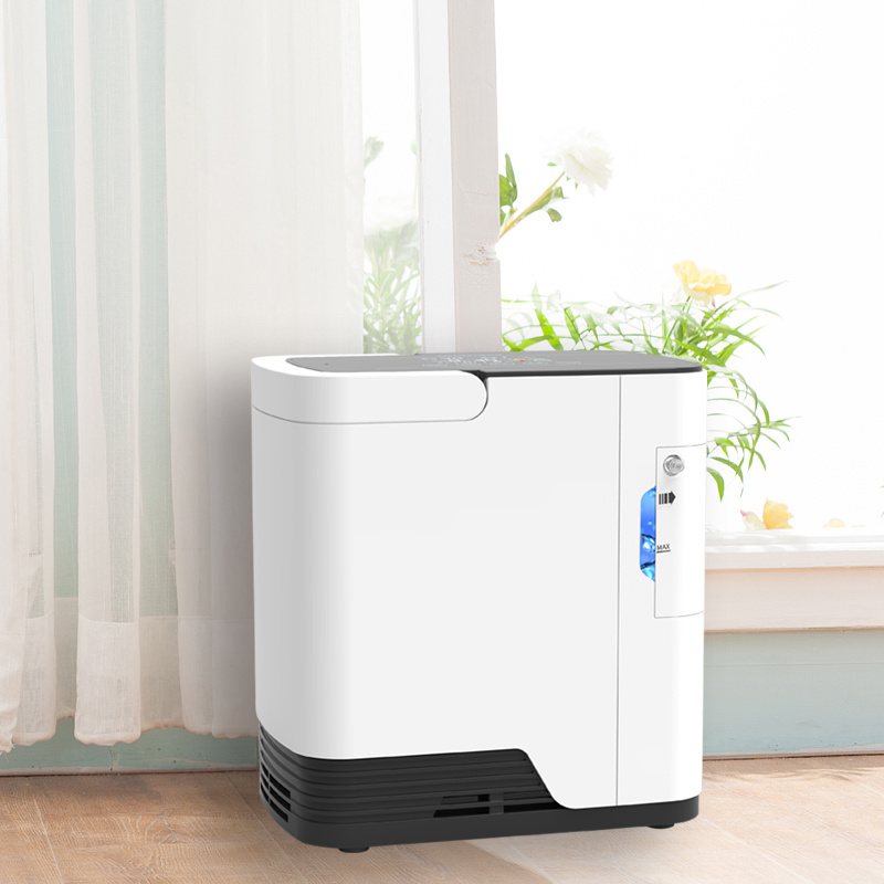 Inhaling Physical Therapy Medical Equipment 1-7L Oxygen Generator High Concentration Nebulizer and Purity Monitor Alarm Use with Home Plug or Car Adapter