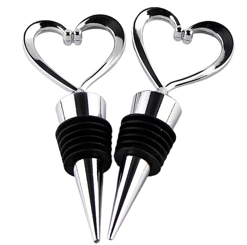 Zinc Alloy Wine Stopper Crystal Wine Champagne Bottle Stopper Vacuum Sealed Wedding Heart Gift Wine Pourer Stopper Dropshipping