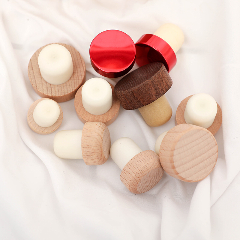 Most Popular 30mm Cork Synthetic Stopper with Polished Aluminum Cap Economically Priced for Liquor Bottle Packaging