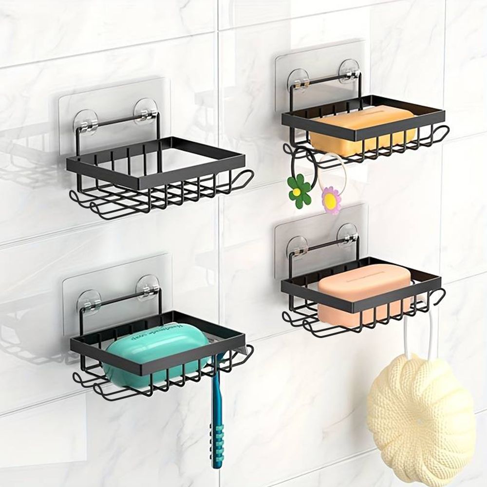 Shower Caddy Storage Rack Wall-Mounted Bathroom Shower Shelf with Side Hook