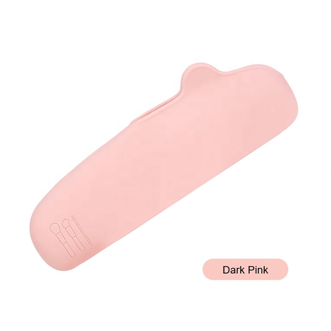Fashion Style Portable Makeup Brush Pouch Soft Silicone Food Grade Travel Storage