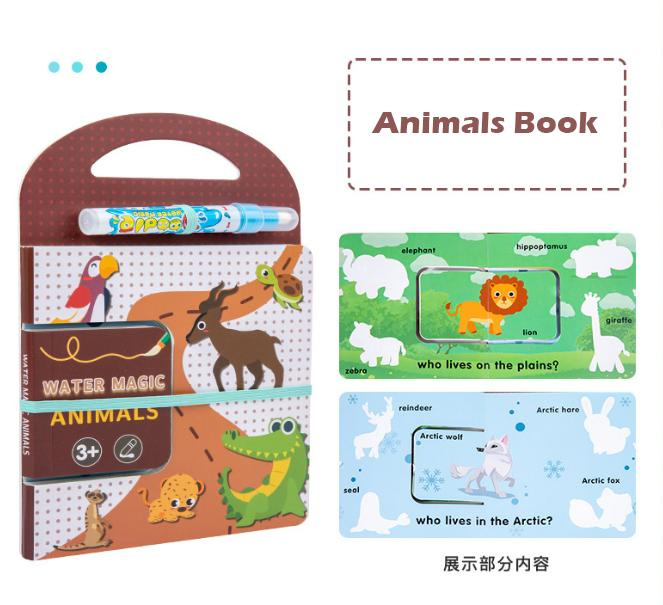 Interesting Early Education Toy Water Coloring Magic Book Toddlers Kids Reusable Painting Book