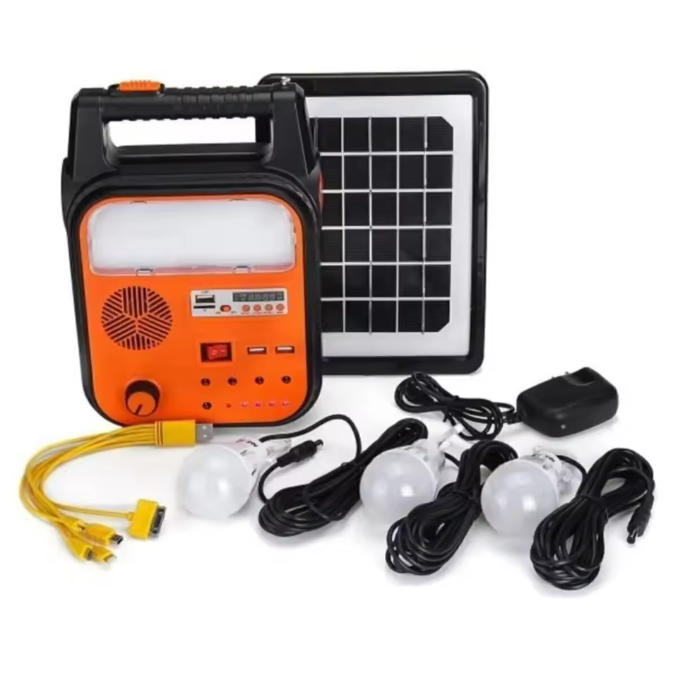 Emergency Portable Mini Outdoor Camping Solar Power Lighting Kits And Solar Energy System With Blue Tooth Speaker And Radio