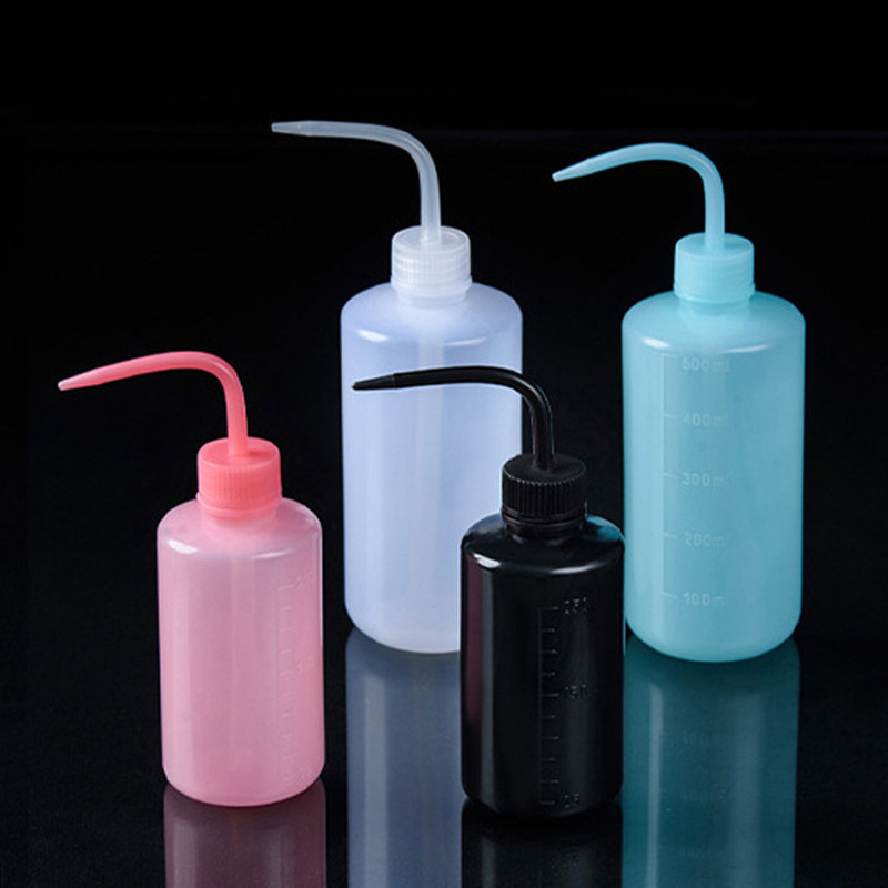 Transparent LDPE Safety Plastic 250ml 500ml Lab Eyelash Washing Bottle Tattoo Squeeze Wash Bottle