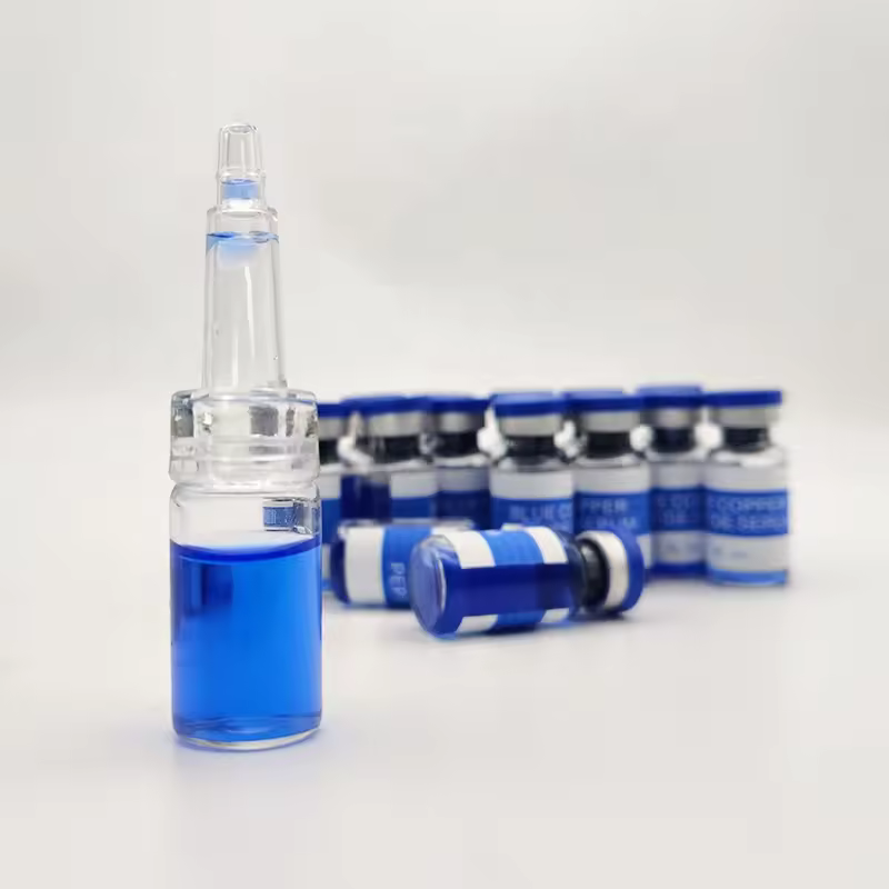 Ekber Oem/odm Collagen Boost Anti-aging Serum Ghk-cu Skin Solution Face Essence 3ml 5ml 10pcs Blue Copper Peptide Serum