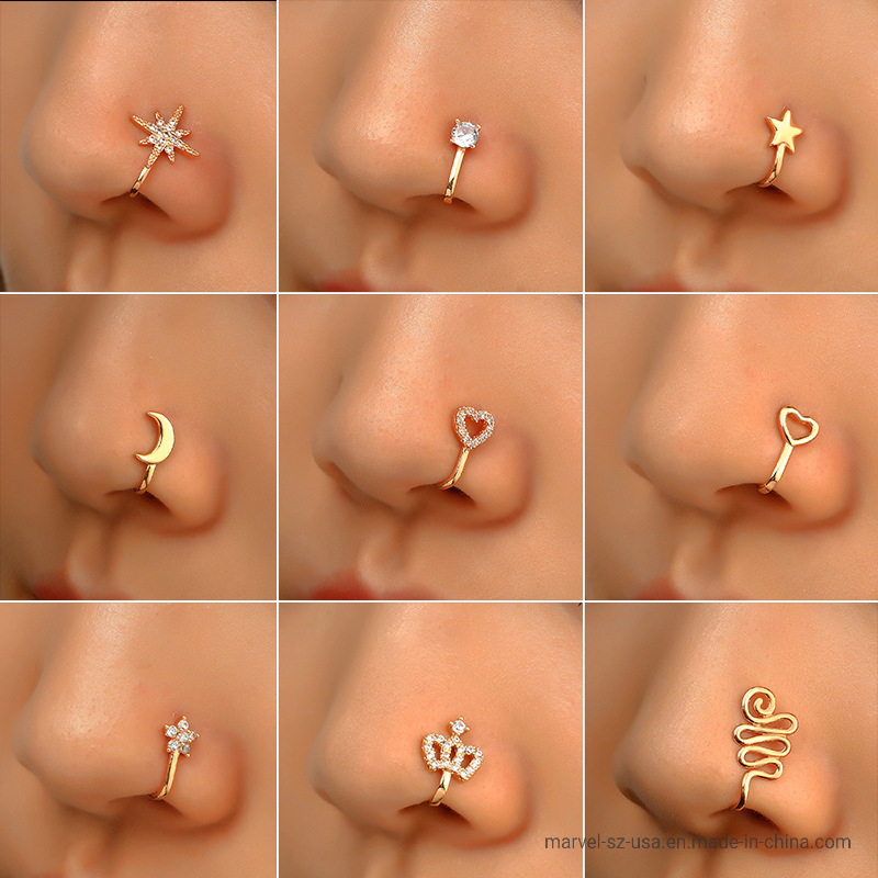 Fashion Body Jewelry Fake Perforation Butterfly Nose Ring