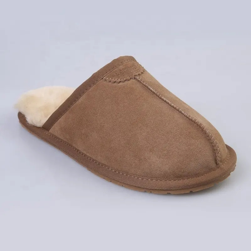 Top Quality Natural Sheepskin Fur Slippers Winter Warm Indoor Slipper Shoe Soft Wool Home Slippers with Wholesale Price