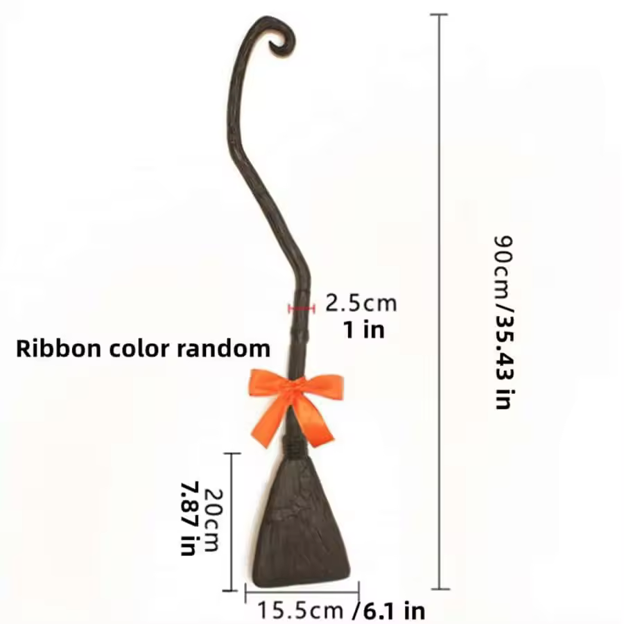 Witch Broom Direct Sales Two Witch Magic Broom Halloween Performance Children's Broom Props Wholesale