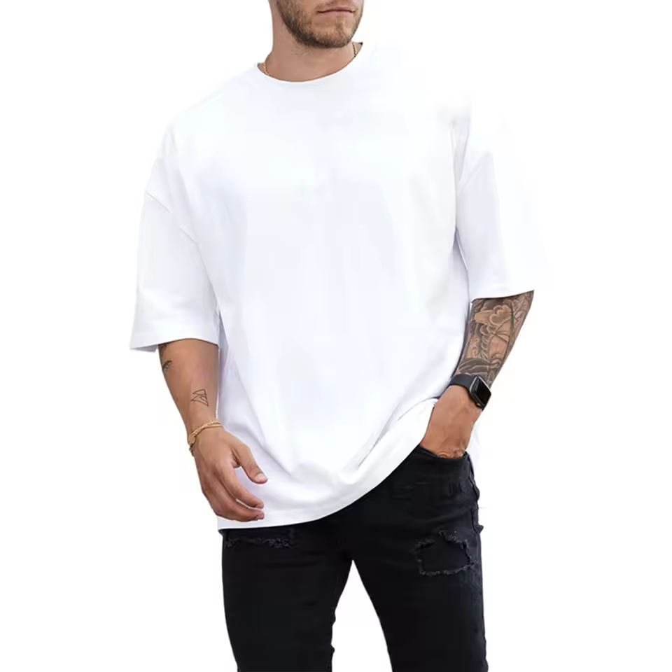 Oversized Baggy T-shirts Crew Neck 100% Cotton Breathable Eco-friendly Custom Colors & Sizes Wholesale