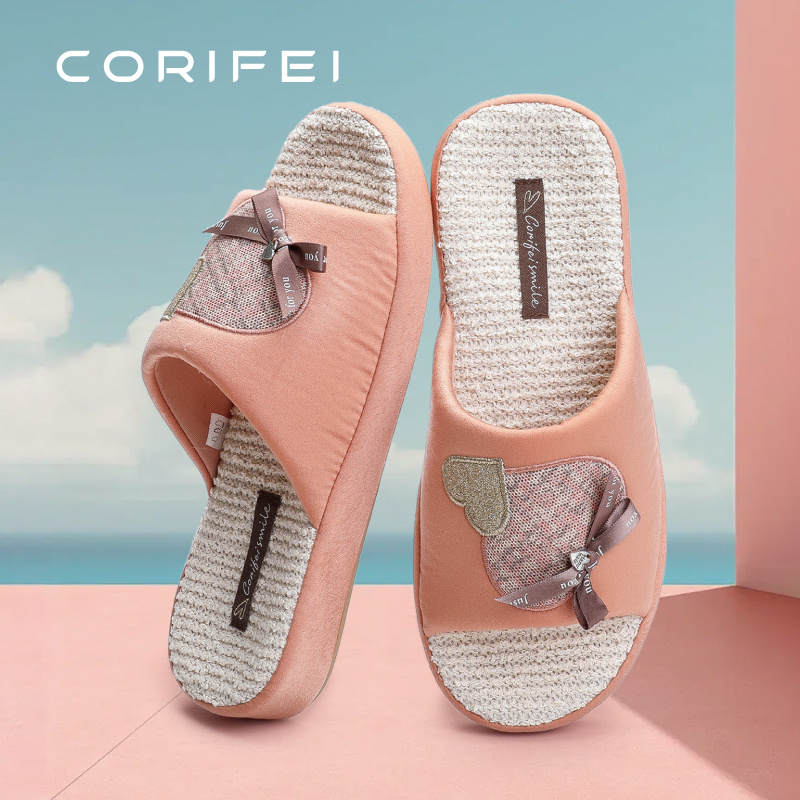 Corifei Ready Goods Heart Lovely Women Slipper Comfortable Shoes