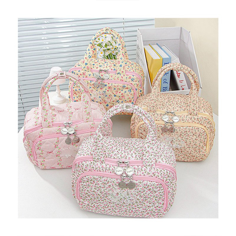 Women's Makeup Bag New Floral Print Travel Toiletry Handbag Large Capacity Cosmetic Storage Bag Factory Direct
