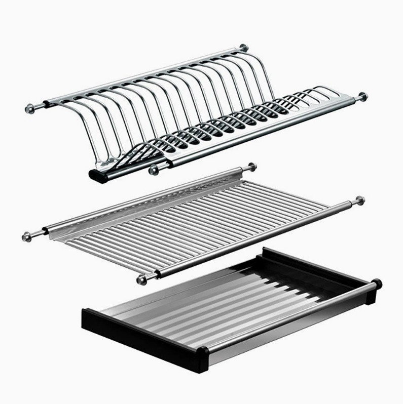 Kitchen Cuoboard Shelf Storage Organizer Dish Inox Drying Rack Stainless Steel Rack