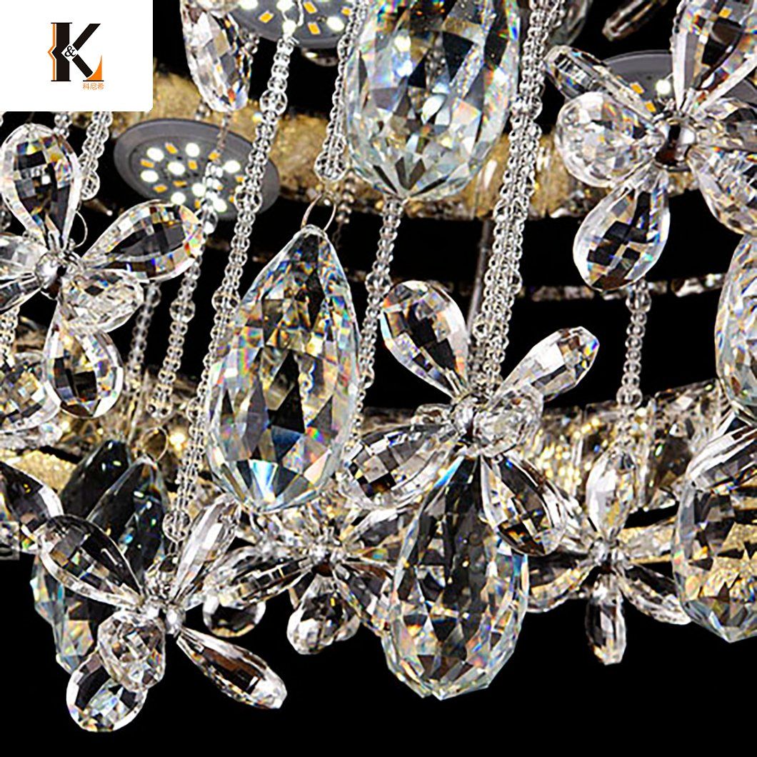 LED Ceiling Lights Crystal China Wholesale Crystal Ceiling Light Modern Chrome Finish Crystal Ceiling Lamp Home Decorative Steel LED Ceiling Light