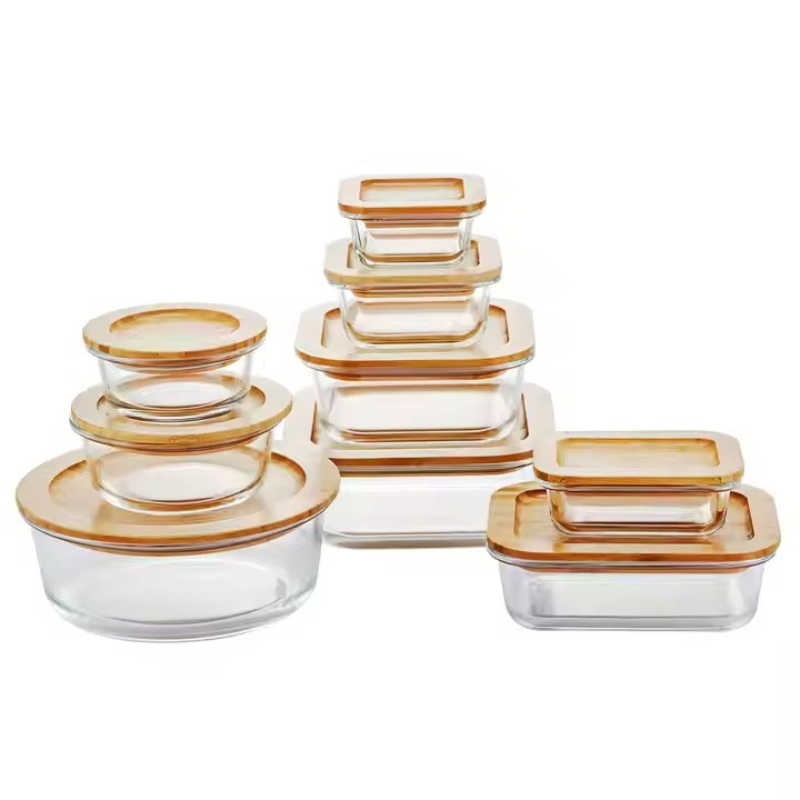 Glass Food Container with Bamboo Lid