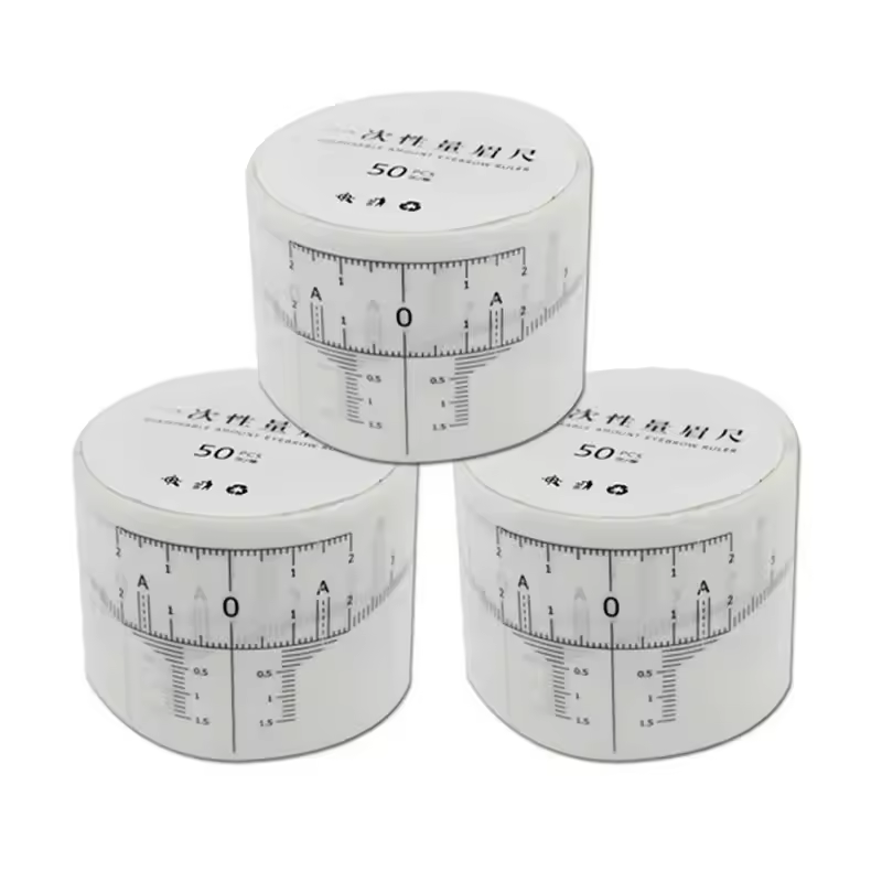 Disposable 50pcs / Lot Microblading Ruler Guide Ruler Adhesive Sticker Permanent Eyebrow Makeup Eyebrow Tool