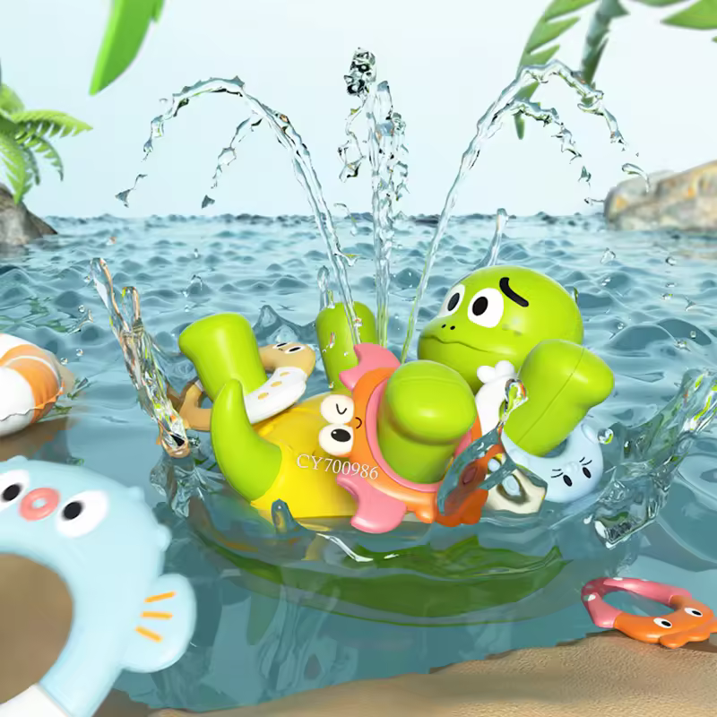 2025 Fun Plastic Toys Water Games Spray Turtle Toddler Sensory Bath Toy For Kids