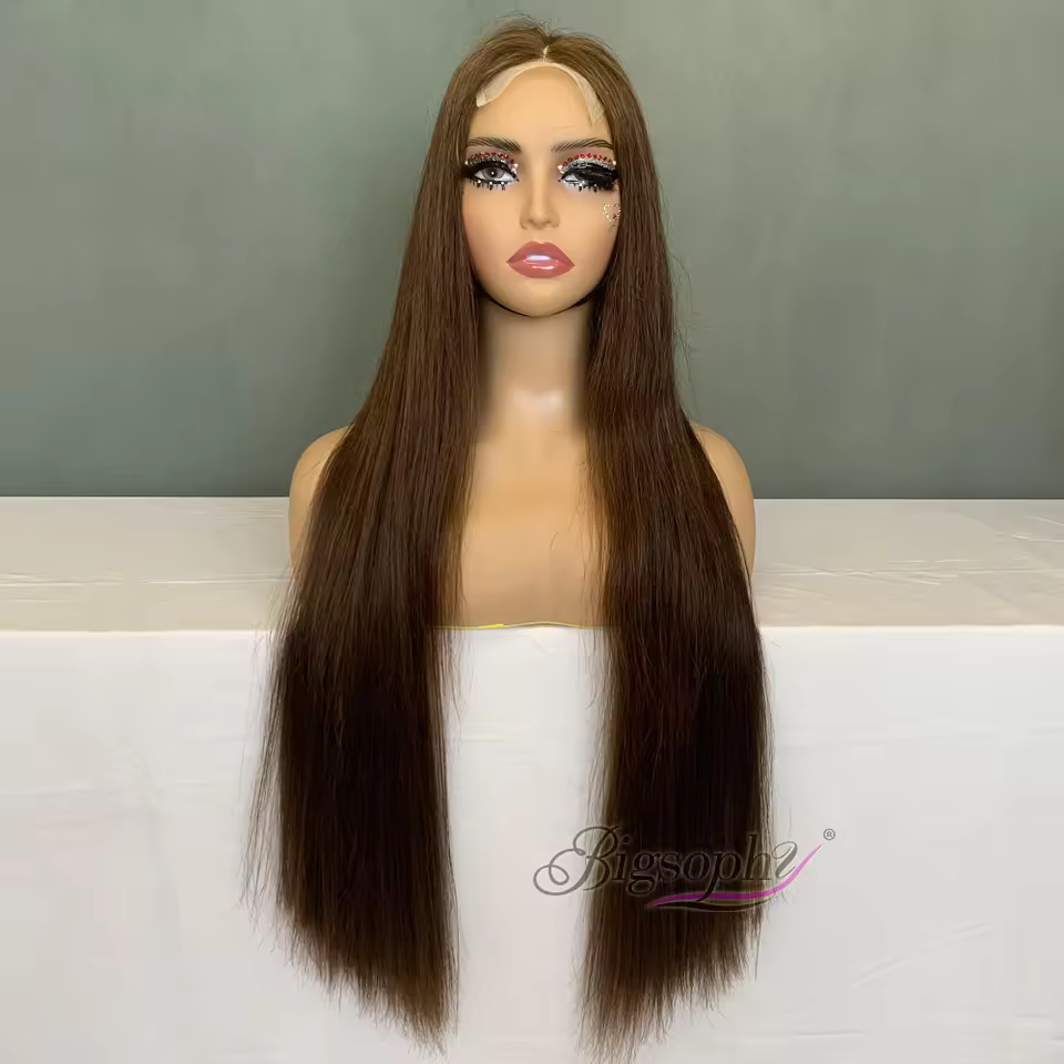 Bigsophy Sdd Brown Indian Raw Cuticle Aligned Virgin Human Hair Wigs,28inch Straight 4x4 Closure Lace Best Selling Hair Vendors