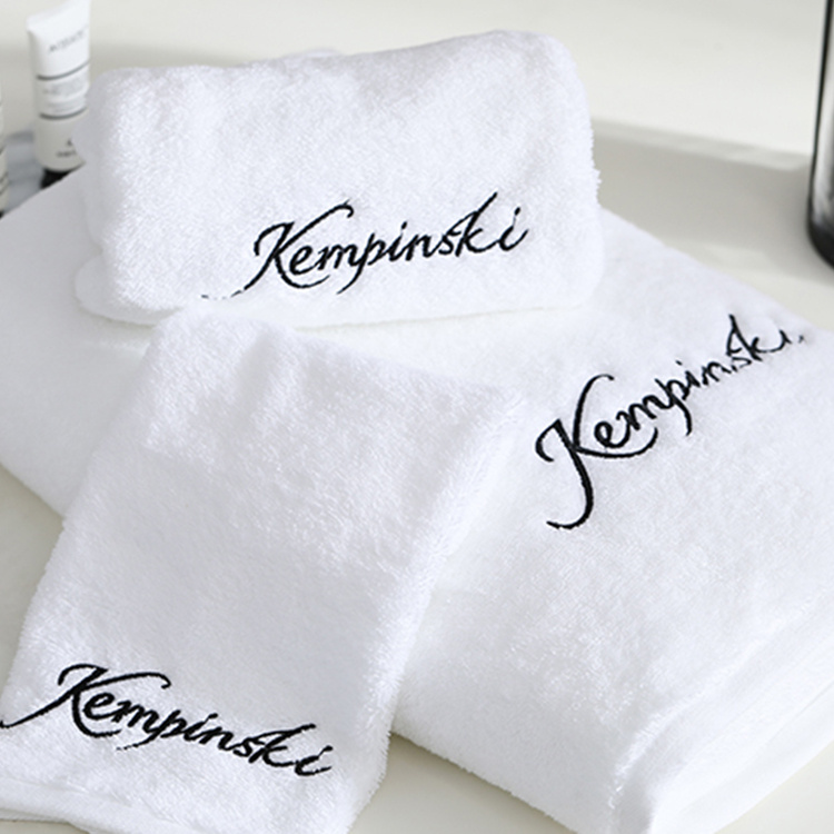 Hot Selling Hotel 100% Cotton Plain White Towels Set