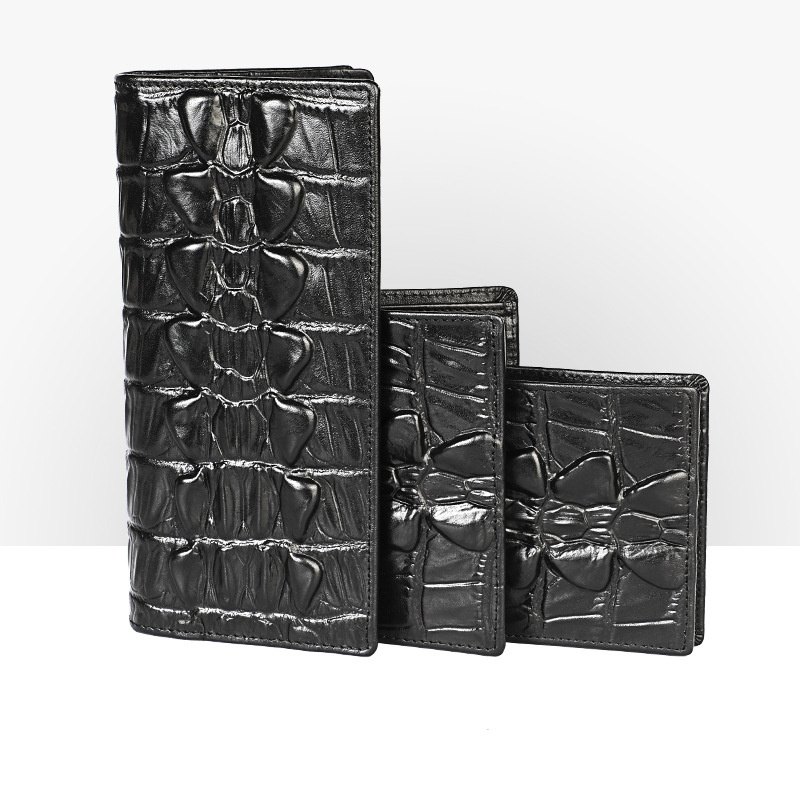 OEM ODM Billeteras De Cuero Dompet Pria Porte Feuille Homme Cuir Luxury 100% Real Crocodile Skin Leather Men's Bifold Wallets