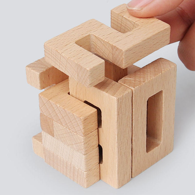 Wholesale Wooden Mini Stacking Tower Building Block Sets Kit Solid Baby Early Educational Learning Toys for Kids