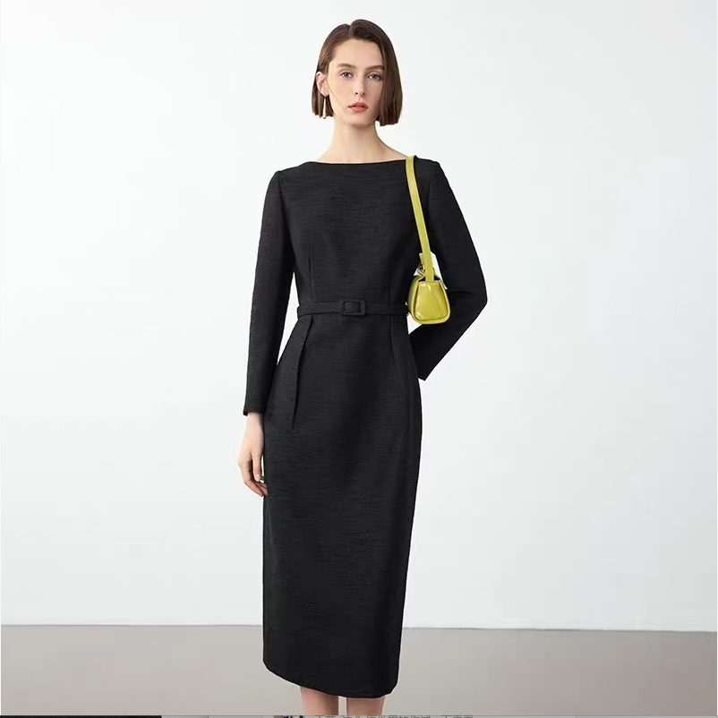 French off-The-Shoulder Elegant Winter Evening Dress