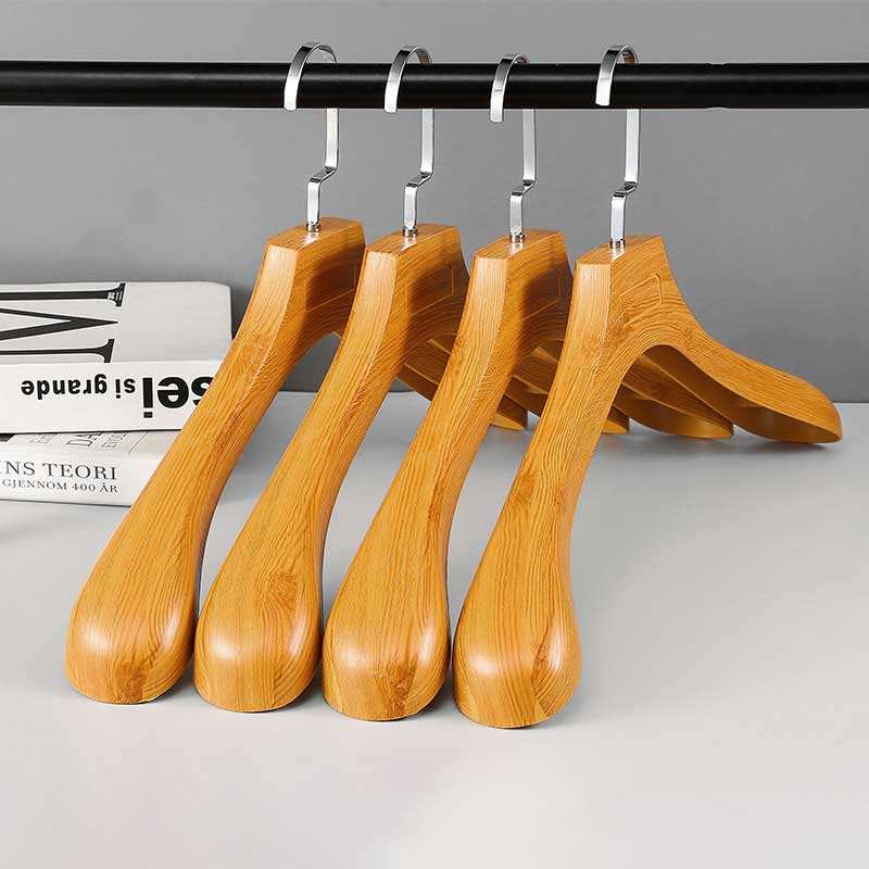 Plastic Clothes Hanger for Women Suits Wooden Color Hanger