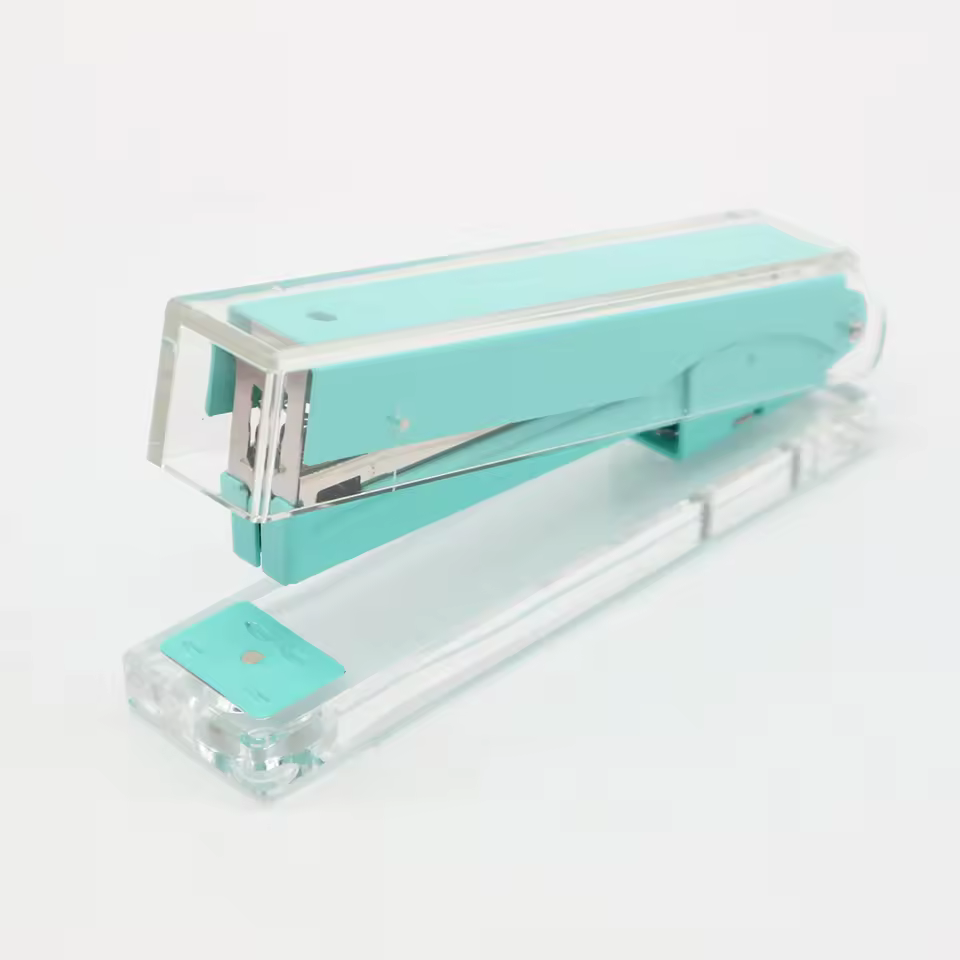 Jsm Custom Promotion Luxury Premium Gift Set-transparent Acrylic & Green Metal 26/6 26/4 Stapler Stationery Items Manual Power