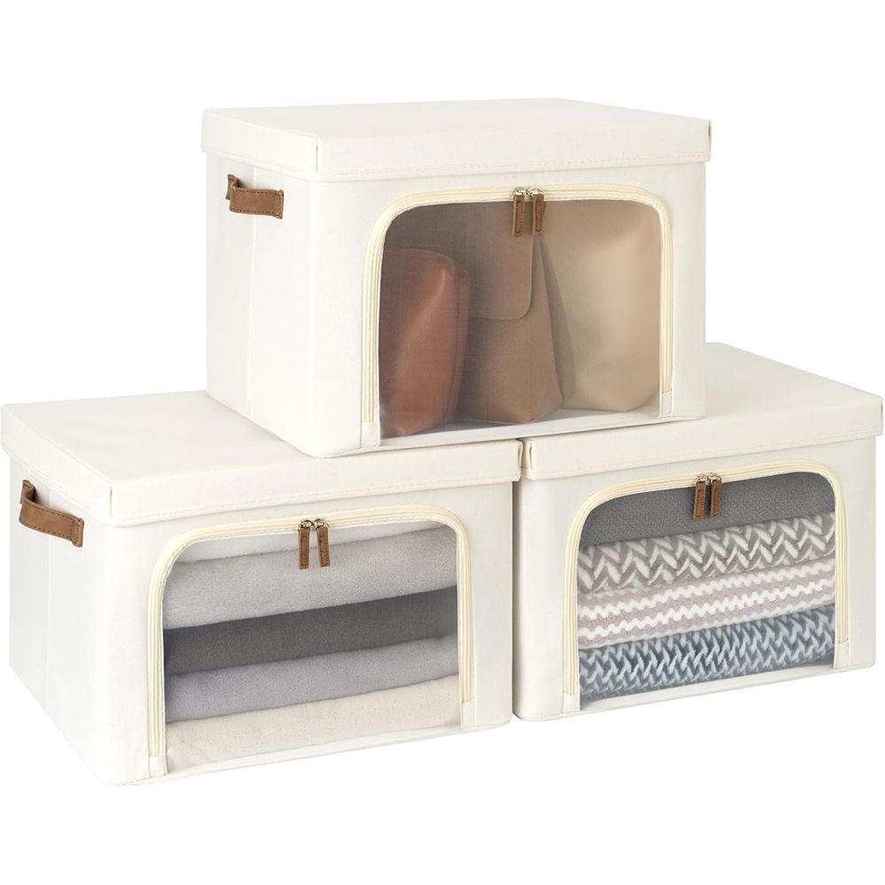 Premium Foldable Storage Bins with Sturdy Aluminum Handles for Neat Home Organization