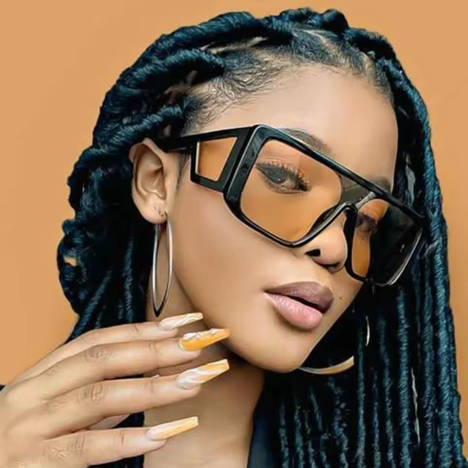 2024 New Shield Sunglasses Male Female Luxury Brand Black Yellow Oversized Square Sunglasses Women Unique Shades Uv400 Flat Top