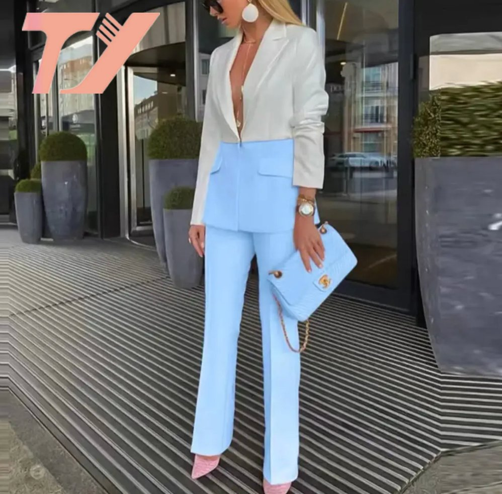 New Arrival Fashion Long Sleeve Office Ladies Spring Casual Set Blazer