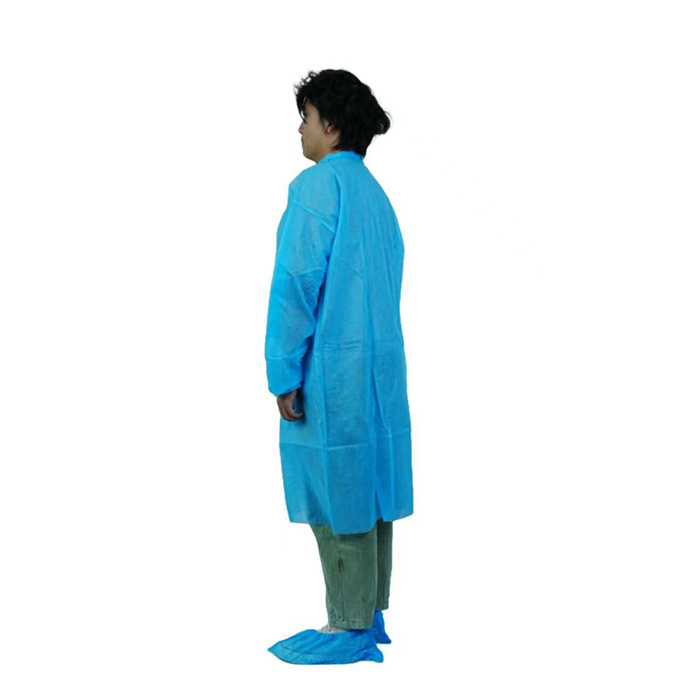 Blue Long Sleeve Buttons Lab Coat PP Antistatic Cleanroom Waterproof Disposable Lab Coats
