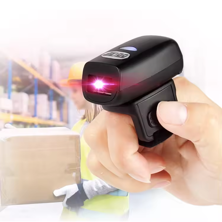 Edoo Oem Portable Wireless 1d 2d Handfree Wearable Bt 2.4g Transmission Wrist Mini Finger Ring Best Price Barcode Scanner