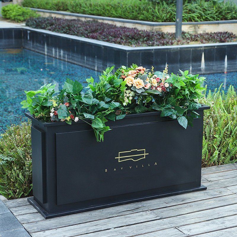 Medium Outdoor Deco Metal Planters Garden Flower Plant Pots
