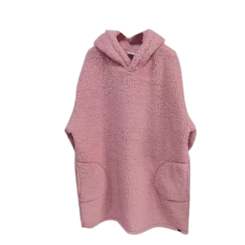 Customize Sherpa Oodies Warm Plush Wearable Hooded Blanket Pajamas Clothing