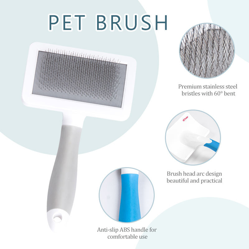 Hot Wholesale XL Dog Brush Pet Hair Removing Long Pin Pet Grooming Brush Hair Remover Pet Cleaning Brush Professional