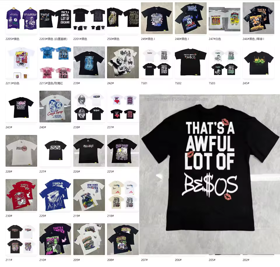 Men's Clothing T-shirts Y2k Streetwear Tee Top Quality 100% Cotton That's A Awful Lot Of Cough Syrup T Shirts For Men
